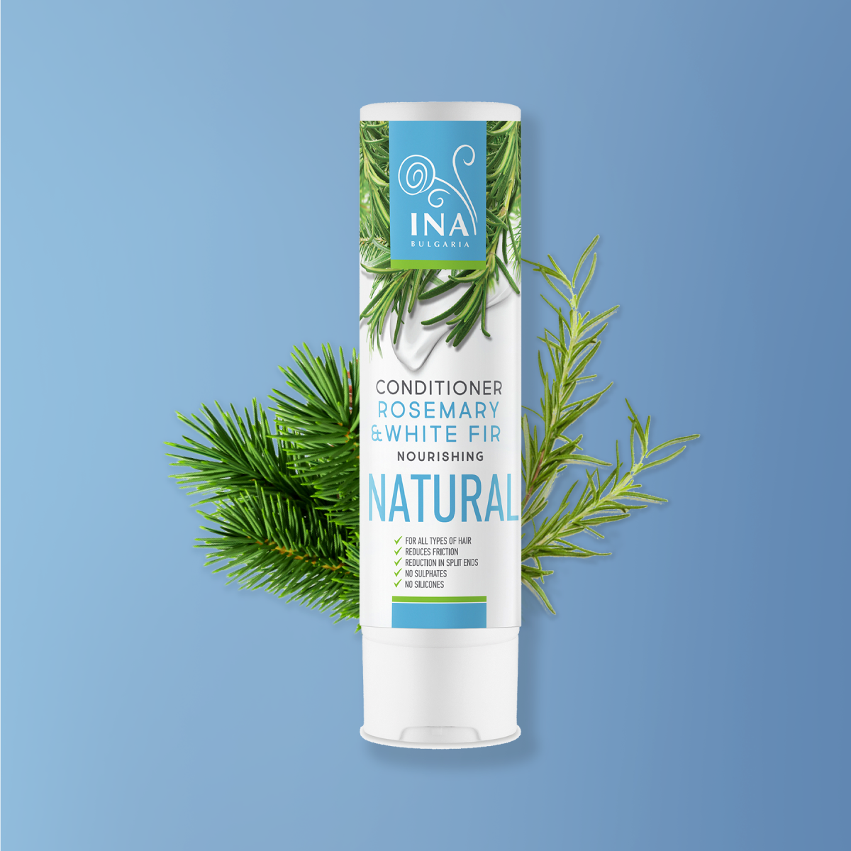 Ina Essentials Натурален Балсам за коса с масло от Розмарин и Бяла ела ...