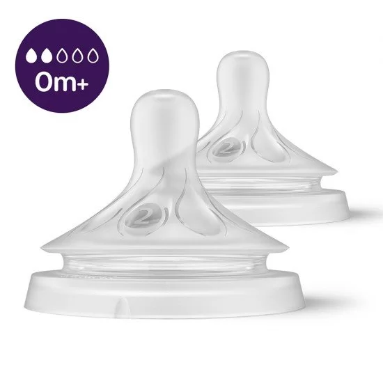 2 бр. Биберони без протичане Philips AVENT Natural Response, Поток 2, 0м+