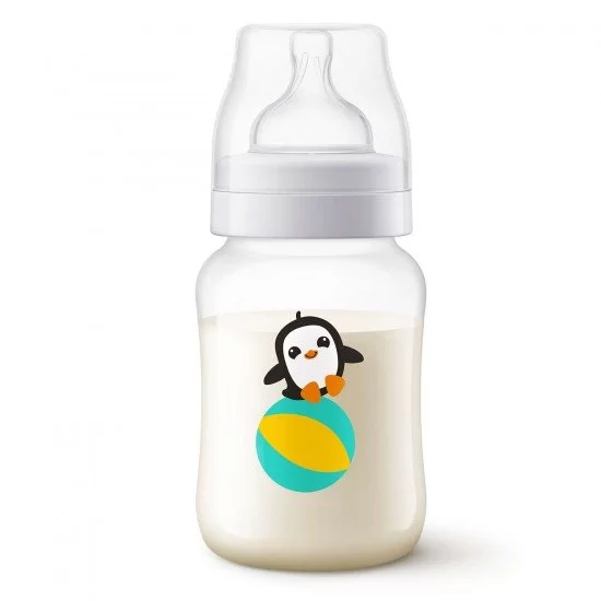 PHILIPS AVENT Шише Anti-Colic 260 мл 1м+ с декор Пингвин
